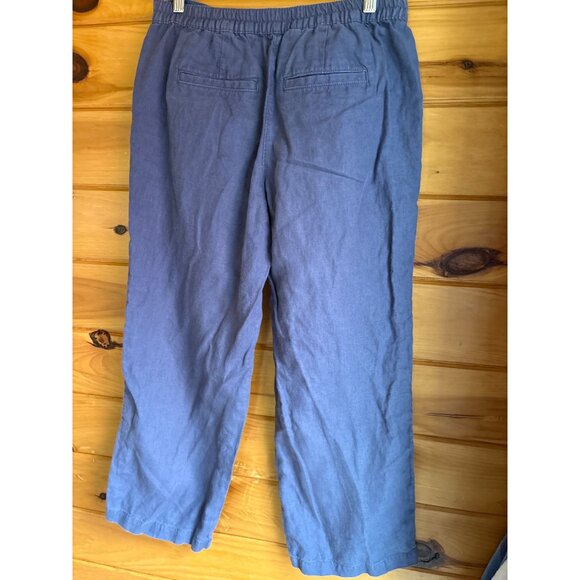 L.L. Bean Classic Fit Straight Linen Pants Size 10 PET Dark Blue 100% Linen - Picture 11 of 11